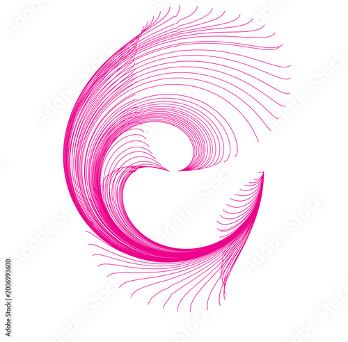 Spiral pattern design with vibrant pink and purple lines