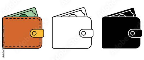 Foto Wallet Money Cash Holder Icon Set Vector Illustration