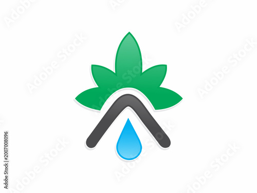 Eco Friendly Green Leaf and Water Drop Logo Design Natural Wellness Organic Brand Identity Icon for Sustainable Living.