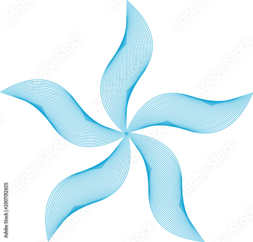 Beautiful abstract floral design with blue and green waves