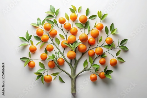 A vibrant citrus tree laden with ripe, juicy oranges, a symbol of abundance and the sweet taste of nature's bounty