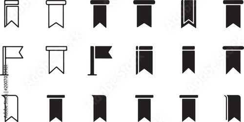 Black and white ribbon banners
