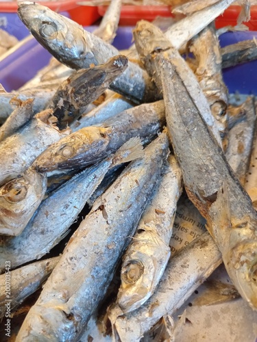Photo of delicious salted fish at the fish market