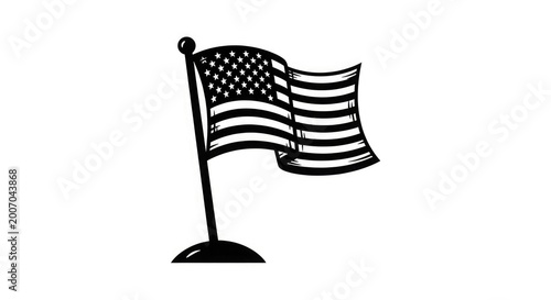 Celebrating flag day vintage american flag illustration for patriotic observances