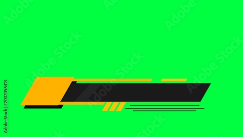 Modern Yellow and Black Lower Third Graphic on Green Screen Background for News Sports and Business Video Production