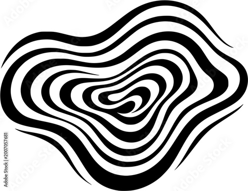 Abstract black and white wavy striped background for modern design