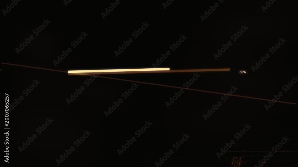 Modern amber loading bar animation showing digital data progress on ...