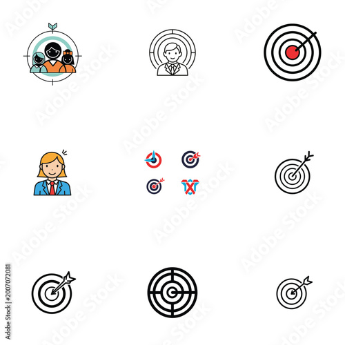 Abstract business target and audience profile vector illustration