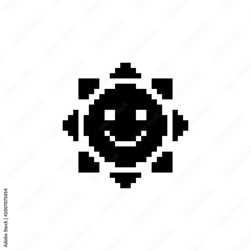 Fototapeta premium Sun Silhouette Pixel Art
