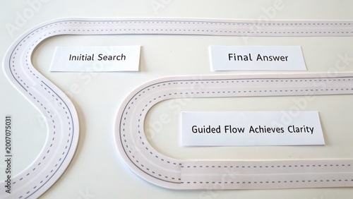 Pathways Illustrating Various Stages for Problem Solving and Decision Making Journey in a Visual Format with Labels for Understanding Steps