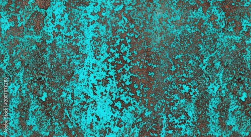 High-resolution seamless texture of oxidized copper sheets featuring rich turquoise patina, aged metallic verdigris, and grunge surface, distressed, texture, mottled