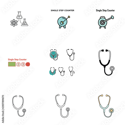 Medical and Scientific Laboratory Icons Vector Pattern