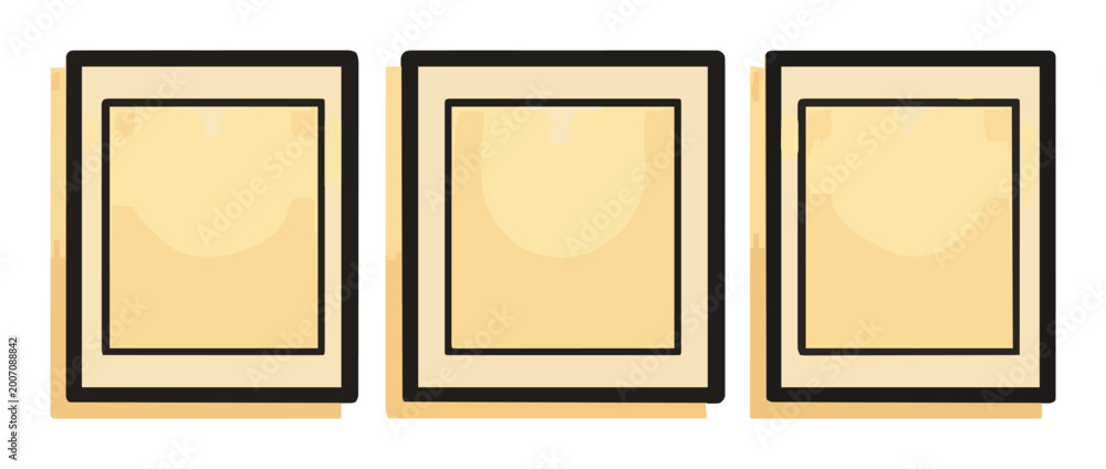 Fototapeta premium Gallery wall frames with glowing light isolated on w.... Generative AI