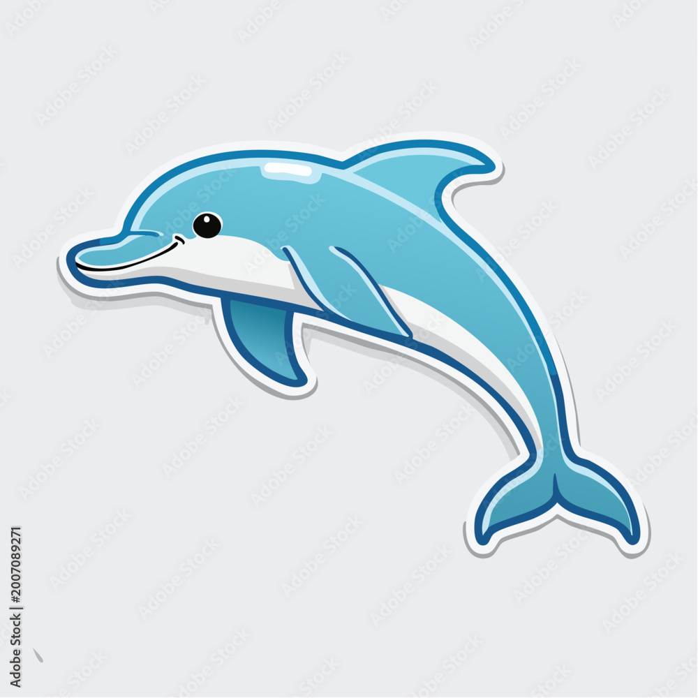 Obraz premium Cute cartoon dolphin illustration
