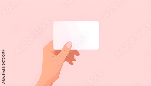 hand holding blank card