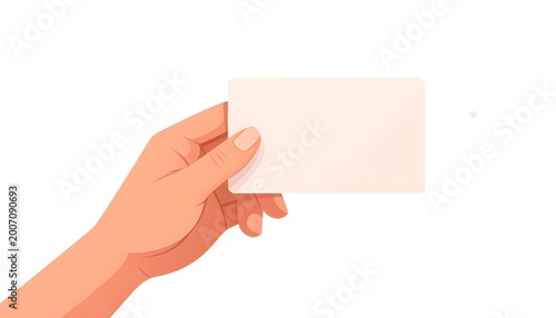 hand holding blank business card