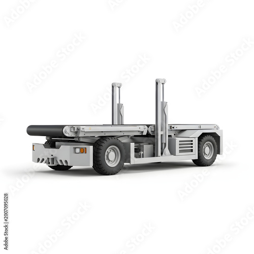 Heavy Duty Airport Cargo Pallet Loader Transporter and Ground Support Equipment Isolated on White Background