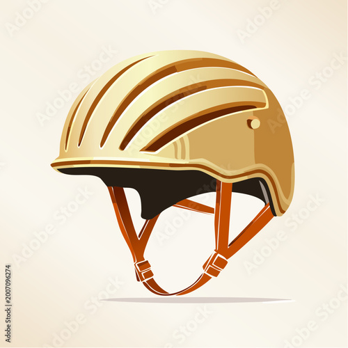 Golden Bicycle Helmet Illustration