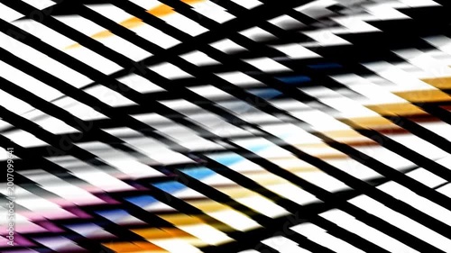 Abstract diagonal lines with blurred colors, blending into a geometric design