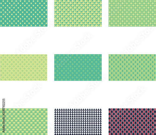 Teal and Purple Geometric Patchwork Vector Pattern