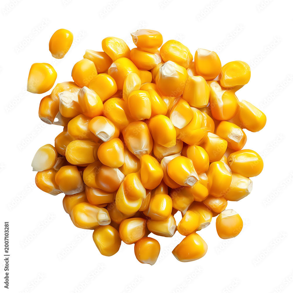 Fototapeta premium Yellow Corn Kernels from Nature's Bounty in a Close-Up View