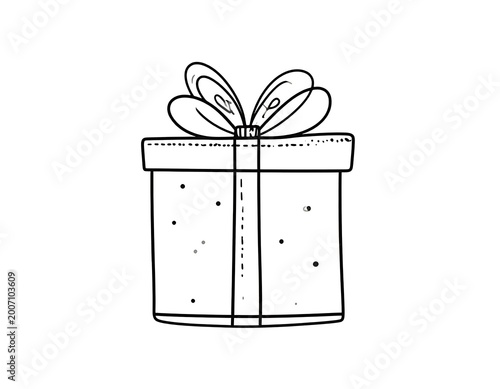 Gift box with ribbon and bow.