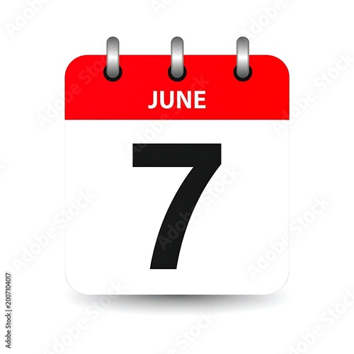 June 7th calendar date page.