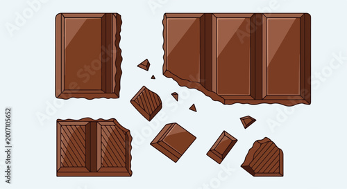 Fotografía Chocolate bars broken into pieces