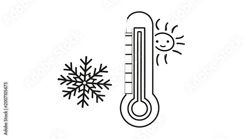 Weather forecast temperature thermometer icon.
