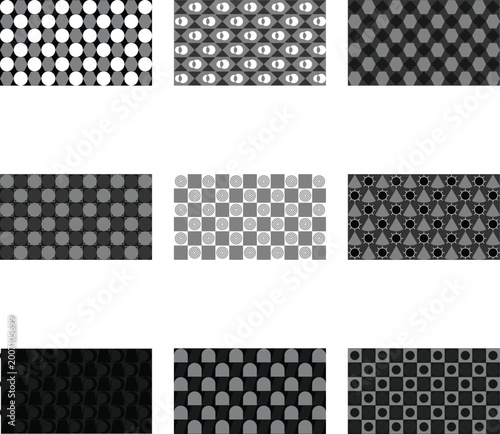 Blue and White Geometric Patchwork Pattern Vector Background
