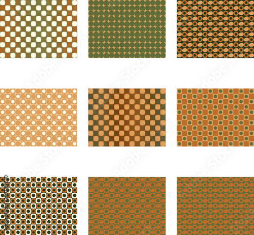 Geometric Abstract Pattern Patchwork with Stripes and Textures