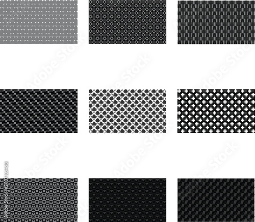 Abstract Geometric Seamless Pattern Set in Blue and Gray