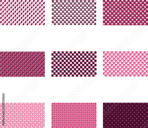 Pink and navy blue geometric textile pattern texture background