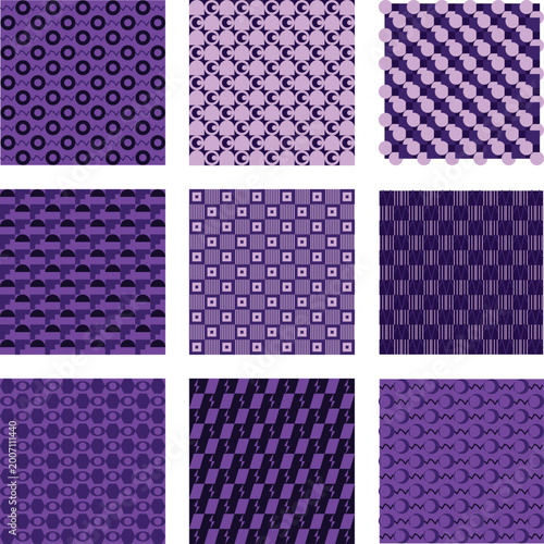 Abstract Purple and Silver Geometric Futuristic Pattern Background