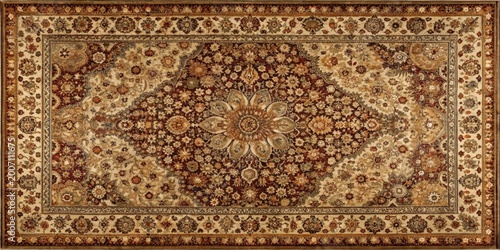 Intricate Antique Persian Rug Top View , brown, vintage,  brown, vintage, geometric, motif, tribal, color, persian rug