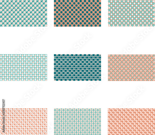 Abstract Geometric Patchwork Vector with Pastel Textile Patterns