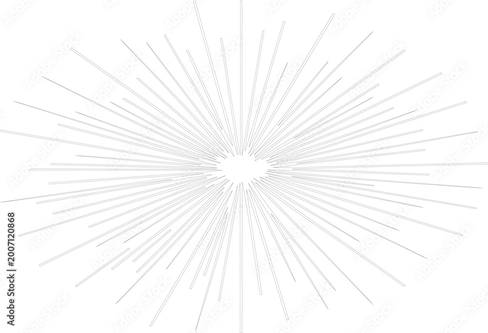 Fototapeta premium Vector illustration of a stylized starburst design with lines radiating from center.