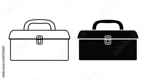 Toolbox outline and silhouette on a white background silhouette high quality professional