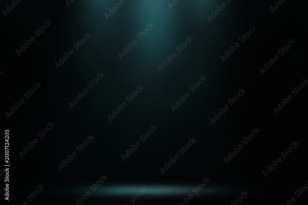 Obraz premium Blue three spotlight dramatically on stage at night background.