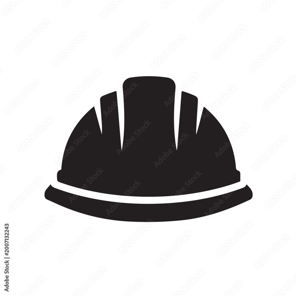 Fototapeta premium Helmet icon. Builder safety helmet vector icon color