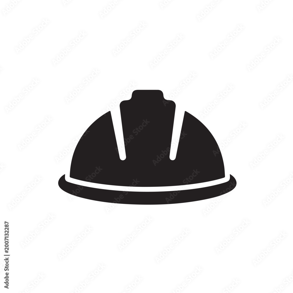 Fototapeta premium Helmet icon. Builder safety helmet vector icon color