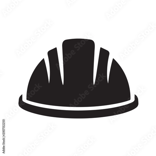 Helmet icon. Builder safety helmet vector icon color
