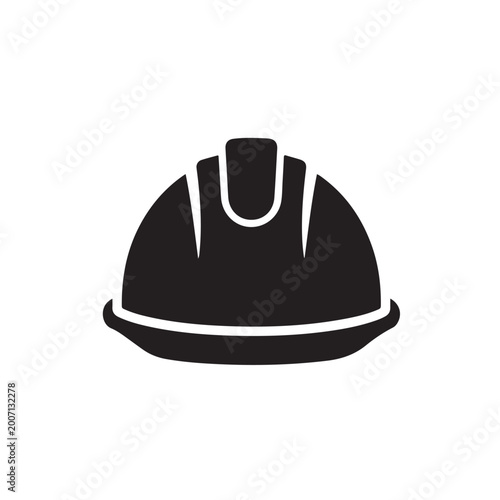 Helmet icon. Builder safety helmet vector icon color