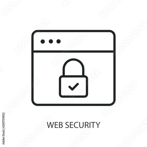 Web Security thin line vector icons