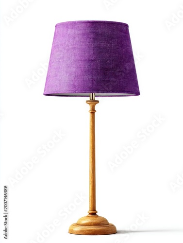 Elegant Gold Floor Lamp With Sparkly Purple Sequined Shade And Ornate Base In Studio Lighting