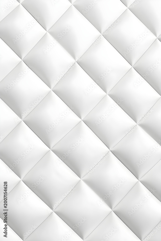 Fototapeta premium White diamond tufted upholstery texture with subtle shadows
