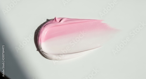 Cosmetic Cream Swatch with Pink and White Gradient