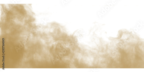 Konstfotografi Dust sand soil smoke cloud particles isolated on transparent white background