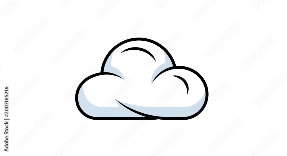 Obraz premium White Cartoon Cloud Illustration.