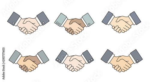 Принти на полотні Business people shaking hands together.